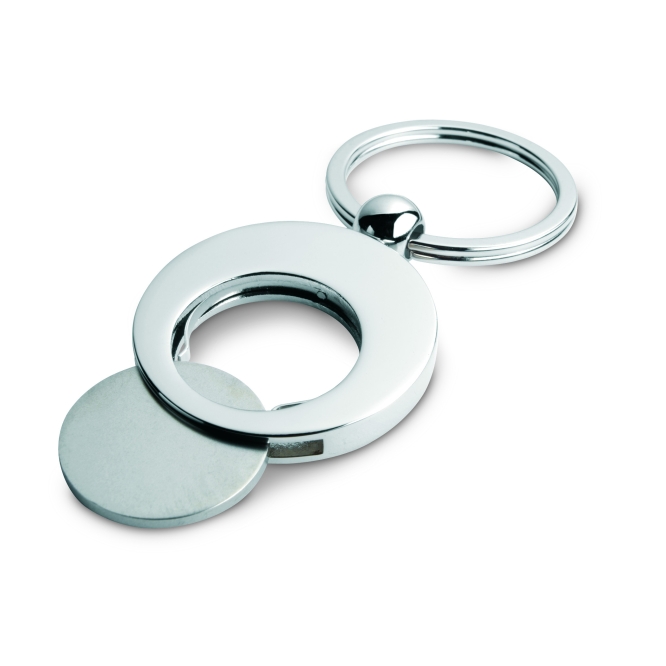 Srebrny brelok Euring z żetonem do wózków sklepowych - zdjecie 2